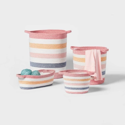 Striped Coiled Rope Kids' Storage Bin - Pillowfort™ 3 Striped Coiled Rope Kids' Storage Bin - Pillowfort™ - Image 3