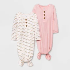 Baby Girls' 2pk Modal Tie NightGown - Cloud Island™ Pink -Selected Baby Products Store GUEST 261e7217 0f0a 40b9 bec6 74f8b1f7e4c6
