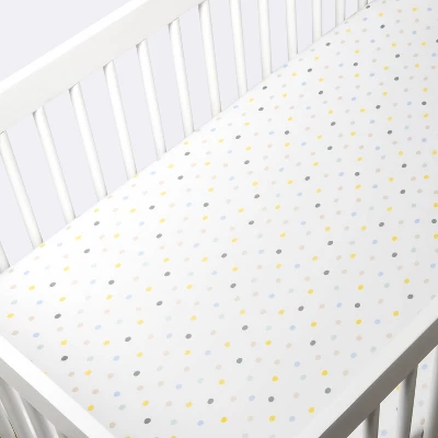 Polyester Rayon Jersey Fitted Crib Sheet - Cloud Island™ Multi Dot 2 Polyester Rayon Jersey Fitted Crib Sheet - Cloud Island™ Multi Dot - Image 2