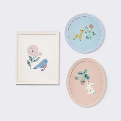 3pk Story Book Floral Framed Wall Art - Cloud Island™ 3 3pk Story Book Floral Framed Wall Art - Cloud Island™ - Image 3