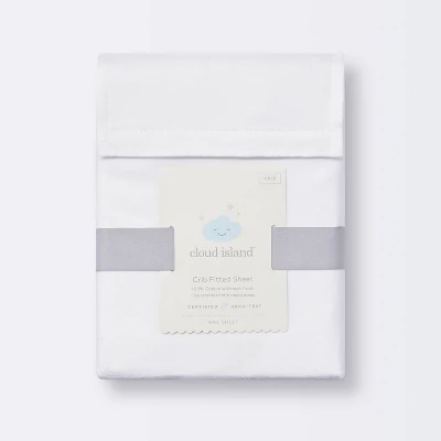 Fitted Crib Sheet Solid - Cloud Island™ White 4 Fitted Crib Sheet Solid - Cloud Island™ White - Image 4