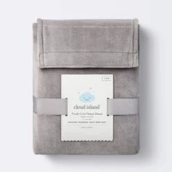 Plush Polyester Spandex Fitted Crib Sheet - Solid Gray - Cloud Island™ 5 Plush Polyester Spandex Fitted Crib Sheet - Solid Gray - Cloud Island™ -Selected Baby Products Store GUEST 66f72d53 97b8 4ef0 a7ab 2d89750198d3