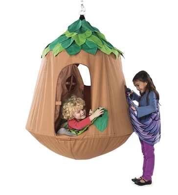 HearthSong Woodland HugglePod HangOut Indoor Or Outdoor Kid's Nylon Hanging Tent With LED Leaf Lights 8 HearthSong Woodland HugglePod HangOut Indoor Or Outdoor Kid's Nylon Hanging Tent With LED Leaf Lights - Image 8