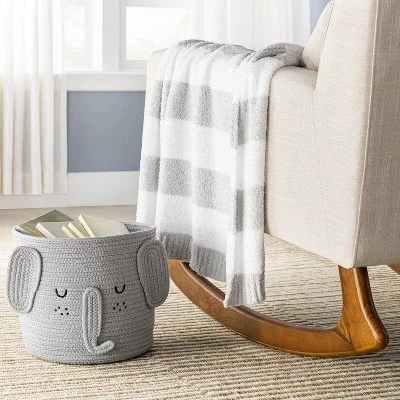 Chenille Stripe Baby Blanket - Gray And White Stripes - Cloud Island™ 1 Chenille Stripe Baby Blanket - Gray And White Stripes - Cloud Island™