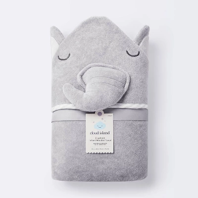 Baby Elephant Hooded Towel - Cloud Island™ Gray 3 Baby Elephant Hooded Towel - Cloud Island™ Gray - Image 3