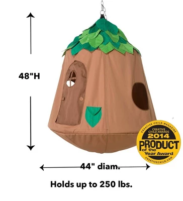 HearthSong Woodland HugglePod HangOut Indoor Or Outdoor Kid's Nylon Hanging Tent With LED Leaf Lights 2 HearthSong Woodland HugglePod HangOut Indoor Or Outdoor Kid's Nylon Hanging Tent With LED Leaf Lights - Image 2