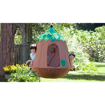 HearthSong Woodland HugglePod HangOut Indoor Or Outdoor Kid's Nylon Hanging Tent With LED Leaf Lights 12 HearthSong Woodland HugglePod HangOut Indoor Or Outdoor Kid's Nylon Hanging Tent With LED Leaf Lights - Image 12
