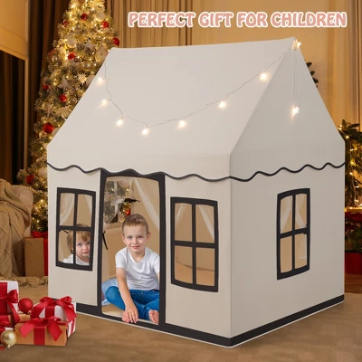 Costway Kids Play Castle Tent Large Playhouse Toys Gifts W/ Star Lights Washable Mat 3 Costway Kids Play Castle Tent Large Playhouse Toys Gifts W/ Star Lights Washable Mat - Image 3