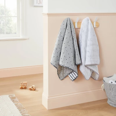 Jersey Knit Reversible Blanket Two By Two - Cloud Island™ Gray 1 Jersey Knit Reversible Blanket Two By Two - Cloud Island™ Gray