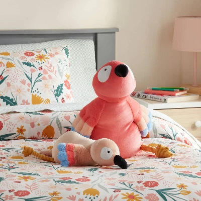 Parrot And Baby Weighted Plush Kids' Throw Pillow Pink - Pillowfort™ 1 Parrot And Baby Weighted Plush Kids' Throw Pillow Pink - Pillowfort™