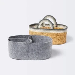 Braided Water Hyacinth Decorative Container With Coiled Rope Handles - Gray - Cloud Island™ -Selected Baby Products Store GUEST fc794c5a a9d8 451f 886e 850875b4c360