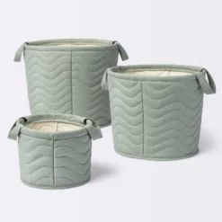 Quilted Fabric Medium Round Storage Basket - Green - Cloud Island™ 5 Quilted Fabric Medium Round Storage Basket - Green - Cloud Island™ -Selected Baby Products Store GUEST fe54c62f 90f2 4ff1 bc3f d731445825aa 1